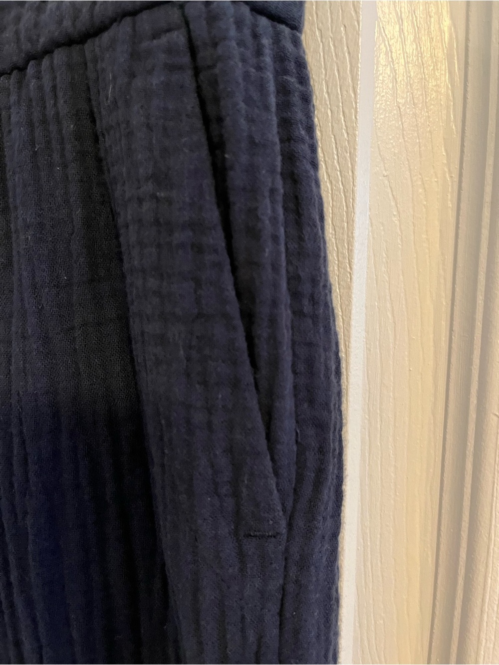 J Jill Navy Cotton Gauze Pants. Cropped - Picture 6 of 6